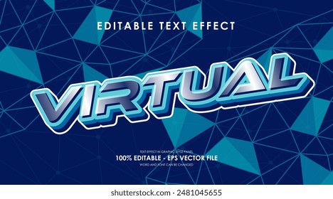 editable virtual text effect suitable for digital technology theme