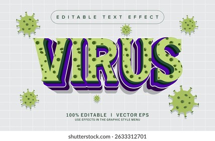 editable virus vector text effect with modern style design