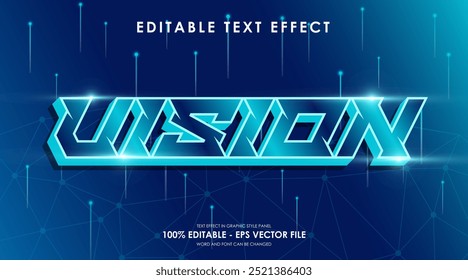 Efecto de texto de visión editable adecuado para el tema de tecnología digital