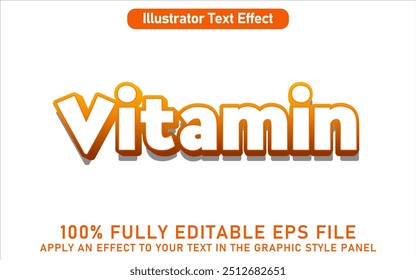 ARCHIVO EPS DE EFECTO DE TEXTO DE VITAMINA EDITABLE