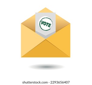 Editable vote concept on white background. ballot box and and vote vector.