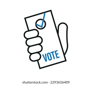 Editable vote concept on white background. ballot box and and vote vector.