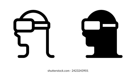 Editable VR goggles, virtual reality vector icon. AI technology, artificial intelligence, computer. Part of a big icon set family. Perfect for web and app interfaces, presentations, infographics, etc