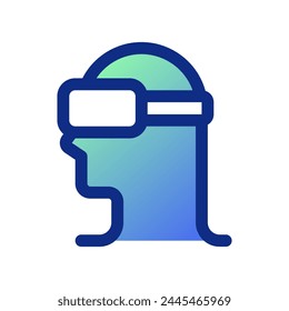 Editable VR goggles, virtual reality vector icon. AI technology, artificial intelligence, computer. Part of a big icon set family. Perfect for web and app interfaces, presentations, infographics, etc