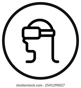 Editable VR goggles, virtual reality vector icon. AI technology, artificial intelligence, computer. Part of a big icon set family. Perfect for web and app interfaces, presentations, infographics, etc