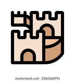 Editable wall, castle, fortress vector icon. Landmark, monument, ancient, building, architecture. Part of a big icon set family. Perfect for web and app interfaces, presentations, infographics, etc