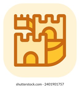 Editable wall, castle, fortress vector icon. Landmark, monument, ancient, building, architecture. Part of a big icon set family. Perfect for web and app interfaces, presentations, infographics, etc