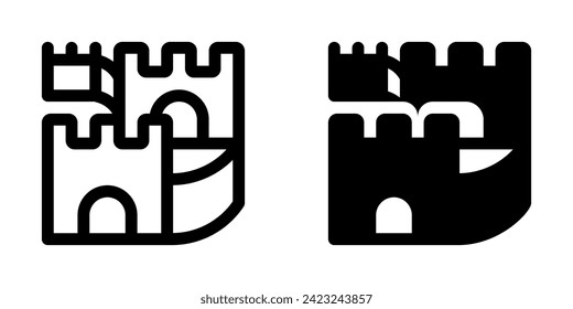 Editable wall, castle, fortress vector icon. Landmark, monument, ancient, building, architecture. Part of a big icon set family. Perfect for web and app interfaces, presentations, infographics, etc