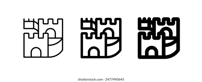 Editable wall, castle, fortress vector icon. Landmark, monument, ancient, building, architecture. Part of a big icon set family. Perfect for web and app interfaces, presentations, infographics, etc