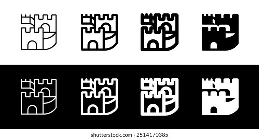 Editable wall, castle, fortress vector icon. Landmark, monument, ancient, building, architecture. Part of a big icon set family. Perfect for web and app interfaces, presentations, infographics, etc