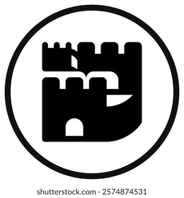 Editable wall, castle, fortress vector icon. Landmark, monument, ancient, building, architecture. Part of a big icon set family. Perfect for web and app interfaces, presentations, infographics, etc