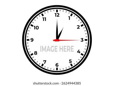Editable wall clock illustration, you can add your image and printable