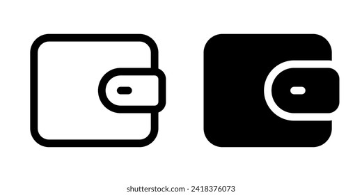 Billetera editable, efectivo, icono del vector de pago. Parte de una familia de iconos grandes. Finanzas, negocios, inversión, contabilidad. Perfecto para interfaces web y de aplicaciones, presentaciones, infografías, etc