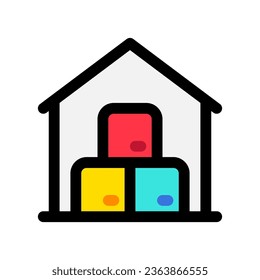 Editable warehouse vector icon. Shipping, delivery, e-commerce, transport, logistics. Part of a big icon set family. Perfect for web and app interfaces, presentations, infographics, etc