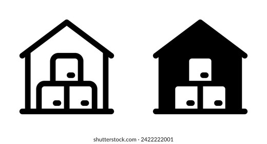 Editable warehouse vector icon. Shipping, delivery, e-commerce, transport, logistics. Part of a big icon set family. Perfect for web and app interfaces, presentations, infographics, etc