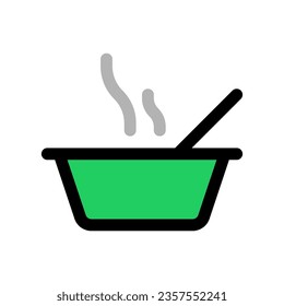 Icono de vector de sopa caliente editable. La comida, el restaurante. Parte de una familia de iconos grandes. Perfecto para interfaces web y de aplicaciones, presentaciones, infografías, etc