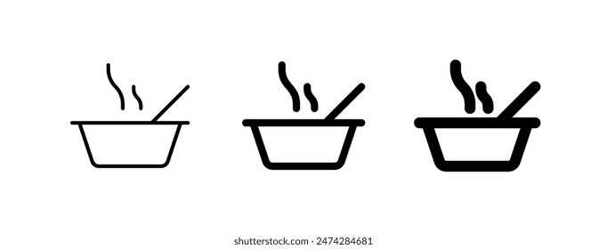 Icono de Vector de sopa caliente editable. Comida, restaurante. Parte de una gran familia de iconos. Perfecto para interfaces de Web y App, presentaciones, infografías, etc