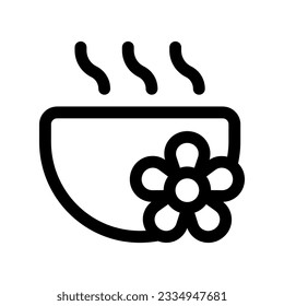 Editable warm water, bowl vector icon. Wellness, spa, relaxation. Part of a big icon set family. Perfect for web and app interfaces, presentations, infographics, etc
