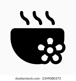 Editable warm water, bowl vector icon. Wellness, spa, relaxation. Part of a big icon set family. Perfect for web and app interfaces, presentations, infographics, etc