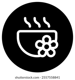 Editable warm water, bowl vector icon. Wellness, spa, relaxation. Part of a big icon set family. Perfect for web and app interfaces, presentations, infographics, etc