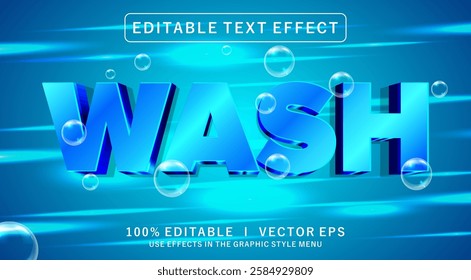 editable wash vector text effect with modern style design