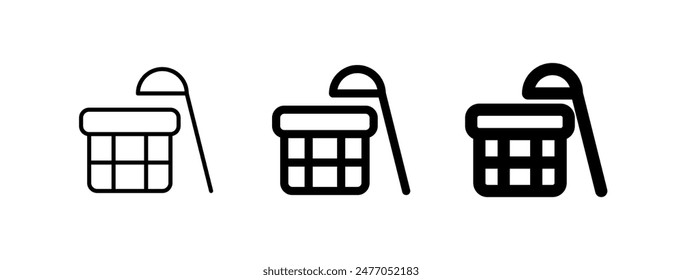 Cubo de agua editable, Vector de cubo de madera. Wellness, spa, relajación. Parte de una gran familia de iconos. Perfecto para interfaces de Web y App, presentaciones, infografías, etc