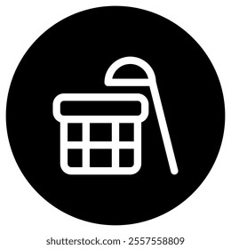 Editable water bucket, wooden bucket vector icon. Wellness, spa, relaxation. Part of a big icon set family. Perfect for web and app interfaces, presentations, infographics, etc