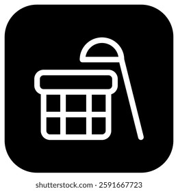 Editable water bucket, wooden bucket vector icon. Wellness, spa, relaxation. Part of a big icon set family. Perfect for web and app interfaces, presentations, infographics, etc