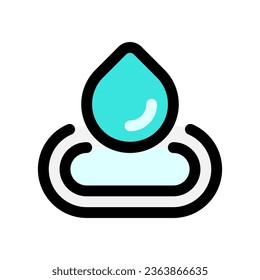 Gopa de agua editable, icono vector de manantial caliente. Bienestar, spa, relajación. Parte de una familia de iconos grandes. Perfecto para interfaces web y de aplicaciones, presentaciones, infografías, etc