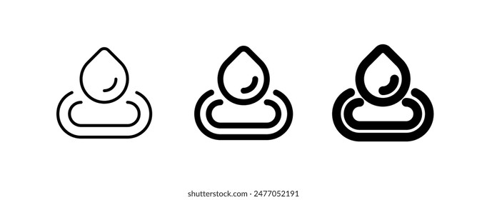 Editable water droplet, hot spring vector icon. Wellness, spa, relaxation. Part of a big icon set family. Perfect for web and app interfaces, presentations, infographics, etc