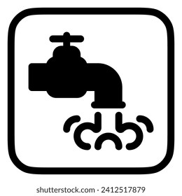 Icono de vector de grifo de agua modificable. Parte de una familia de iconos grandes. Perfecto para interfaces web y de aplicaciones, presentaciones, infografías, etc