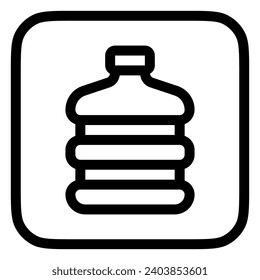 Icono de vector de galón de agua editable. Parte de una familia de iconos grandes. Perfecto para interfaces web y de aplicaciones, presentaciones, infografías, etc