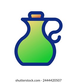 Editierbarer Wasserkrug, Flüssigkeit, Behälter, Olivenöl-Vektorgrafik-Symbol. Wellness, Spa, Entspannung. Teil einer großen Icon-Set-Familie. Ideal für Web- und App-Interfaces, Präsentationen, Infografiken usw