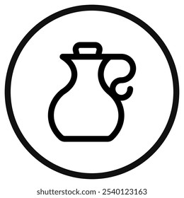 Editable water jug, liquid, container, olive oil vector icon. Wellness, spa, relaxation. Part of a big icon set family. Perfect for web and app interfaces, presentations, infographics, etc