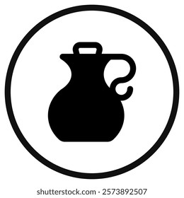 Editable water jug, liquid, container, olive oil vector icon. Wellness, spa, relaxation. Part of a big icon set family. Perfect for web and app interfaces, presentations, infographics, etc