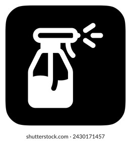 Pulverizador de agua editable, icono vectorial de botella de spray. Jardinería, paisajismo, higiene. Parte de una gran familia de iconos. Perfecto para interfaces web y aplicaciones, presentaciones, infografías, etc