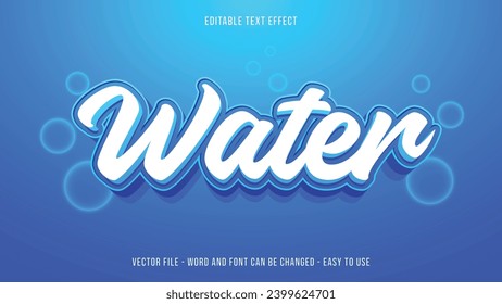 Editable water text effect, ocean text theme use for business brand