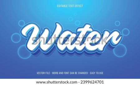Editable water text effect, ocean text theme use for business brand