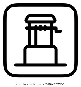 Editable water well vector icon. Water source, rural, structure. Part of a big icon set family. Perfect for web and app interfaces, presentations, infographics, etc