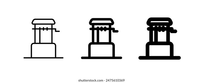 Editable water well vector icon. Water source, rural, structure. Part of a big icon set family. Perfect for web and app interfaces, presentations, infographics, etc