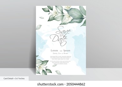Editable Watercolor Floral Wedding Invitation card Set Template