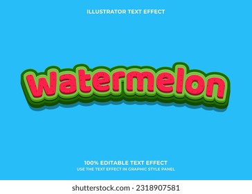 Editable Watermelon Vector Text Effect