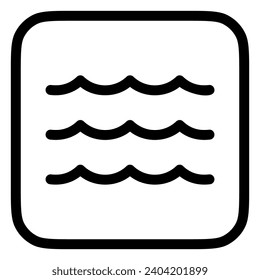 Bearbeitbare Welle, Fluss, Ozean, Wasser Vektorsymbol. Teil einer großen Icon-Set-Familie. Perfekt für Web- und App-Schnittstellen, Präsentationen, Infografiken usw.