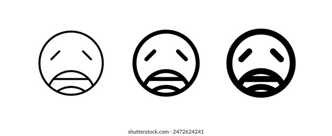 Editable weary, tired face vector icon. Part of a big icon set family. Perfect for web and app interfaces, presentations, infographics, etc