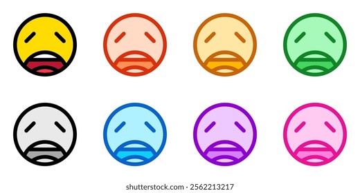 Editable weary, tired face vector icon. Part of a big icon set family. Perfect for web and app interfaces, presentations, infographics, etc