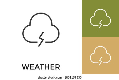 Editable Weather Icon with Title. Useful For Mobile Application, Website, Software and Print Media.