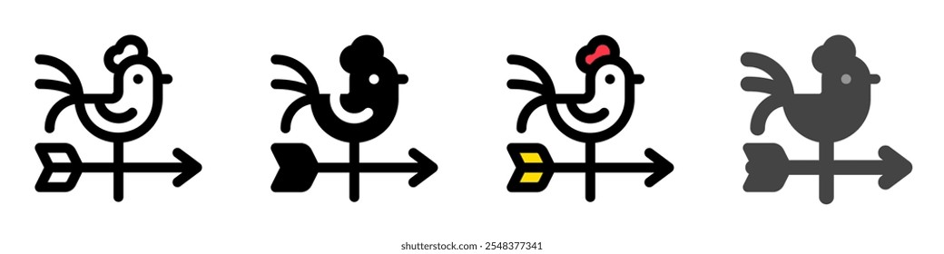 Editable weather vane vector icon. Farm, building, structure. Part of a big icon set family. Perfect for web and app interfaces, presentations, infographics, etc