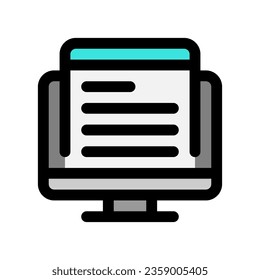 Editable web article vector icon. Online learning, course, tutorial. Part of a big icon set family. Perfect for web and app interfaces, presentations, infographics, etc