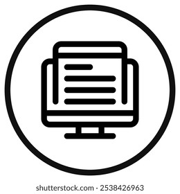 Ícone de vetor de artigo da Web editável. Aprendizagem online, curso, tutorial. Parte de uma grande família de conjuntos de ícones. Perfeito para interfaces web e app, apresentações, infográficos, etc