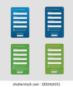 Editable web form with trendy blue flat design